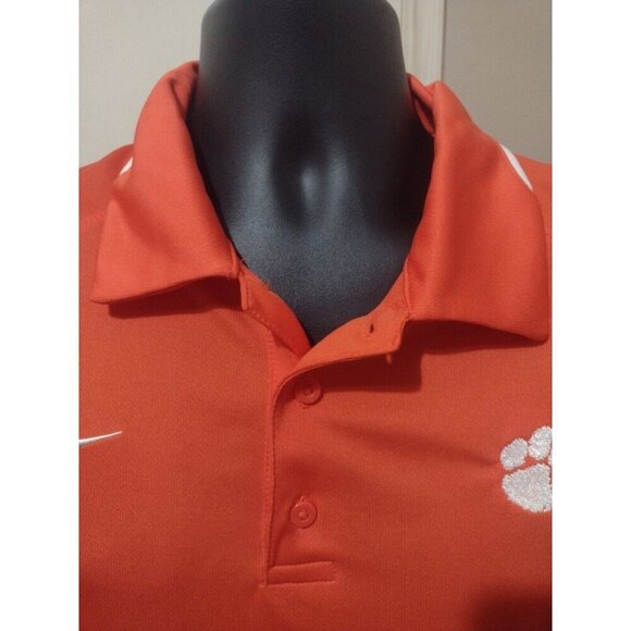 New Nike Polo Shirt Mens Large L Orange Clemson Tigers Short Sleeve Dri-Fit NWT - Picture 6 of 13